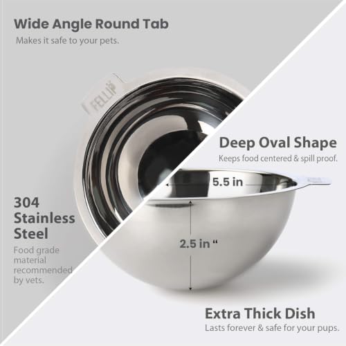 Pet Oblik Cat and Dog Replacement Bowl (Replacement dishes / 1.5 Cups Oval Dish)