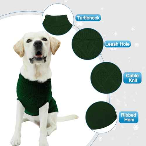 Turtleneck Dog Sweater (XX-Large / Dark Green)