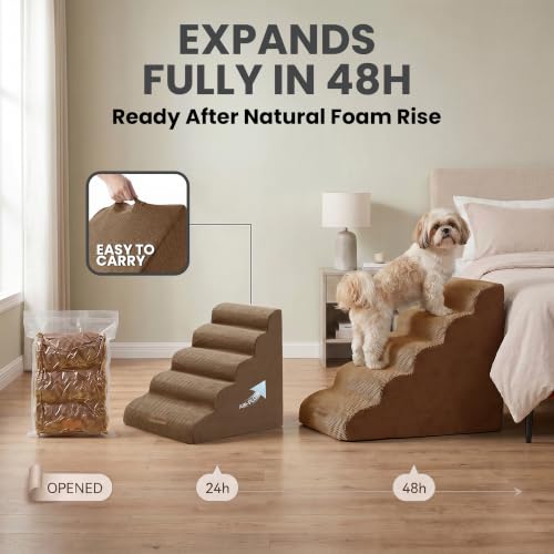 Dog Stairs for High Beds (Coffee / Stairs 24.5"H)