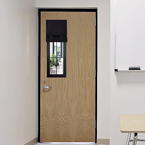 Classroom Door Window Cover Lockdown Shades Blackout (Black / 12"W x 30"L (Pack of 1))