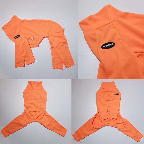D Doggy Star Italian Greyhound Clothes Stretchy Neon Onesie Spring Summer (M / Onsi Ne Orange)