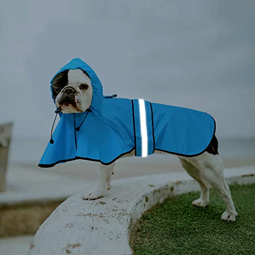 Waterproof Reflective Dog Rain Coat (Blue / Medium)