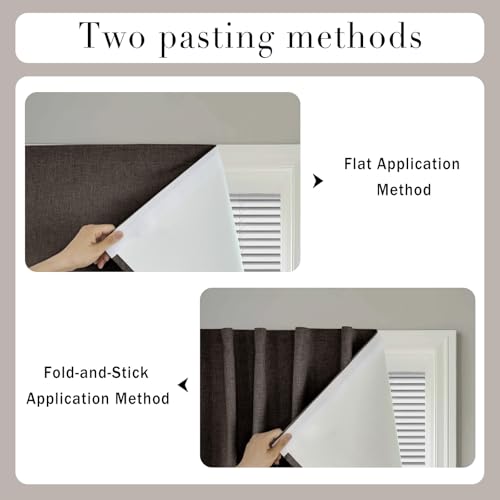 100% Blackout Curtains for Bedroom Stick On Curtains Window Shades Pull Down Blackout Window Cover No Drillng Self Adhesive Curtains No Rod Small Windows (45"W x 72"L (Pack of 1) / Dark Brown)