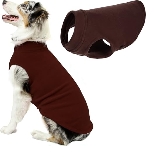Stretch Fleece Vest Dog Sweater (4X-Large Length (22.5") / Brown)