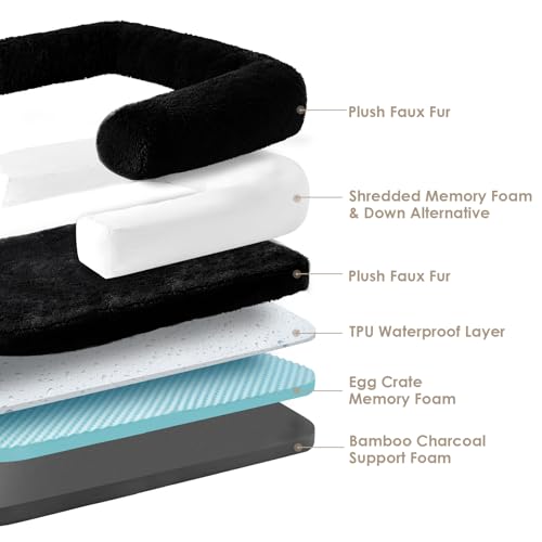 Foldable XXL Dog Bed for Large Sized Dog (54x38x7.5(Folded 38x27) / Black)