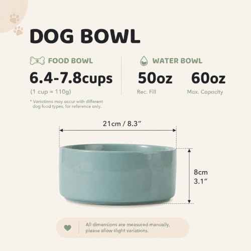 Ceramic Dog Bowls (Light Green)