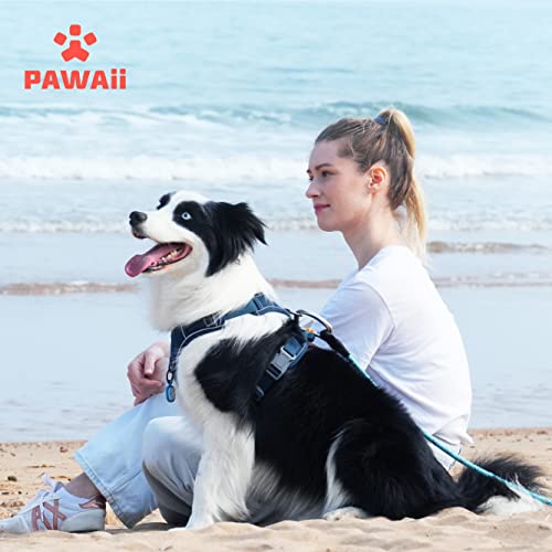 No Pull Dog Harness with Pet ID Tag (L (Chest: 27"-32" ) / Deep Sea Blue)