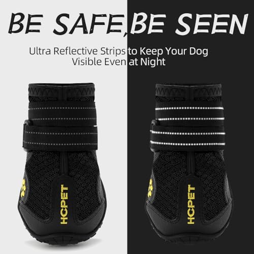 Dog Boots Dog Shoes for Large Dogs (Black / Width 2.75 in)