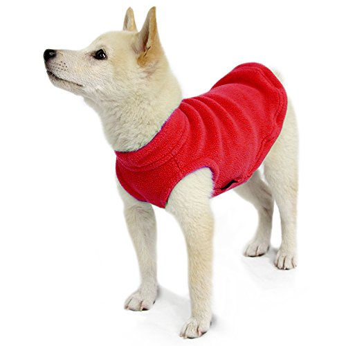 Stretch Fleece Vest Dog Sweater (Small Length (9") / Red)