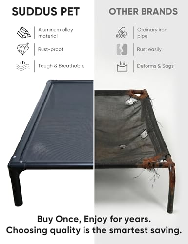 Elevated Dog Bed Waterproof Outdoor (XXL (56"L x 37.5"W x 9"H) / Grey)