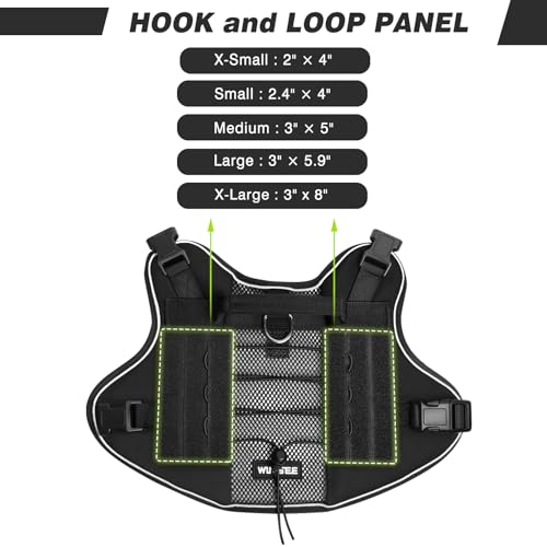 Service Dog in Training Mesh Harness with 10 Removale Pet Patches (Medium / Black)