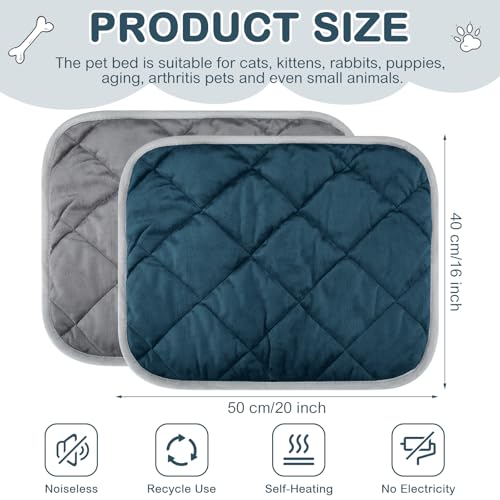 8 Pack Self Heating Cat Mat (Gray, Blue / 16 x 20 Inch)