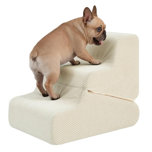 Dog Ramp for Bed (Beige / Standard 3 Step)
