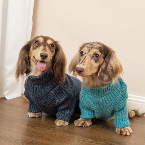 Turtleneck Knit Dog Sweater (XX-Large / Navy Blue)
