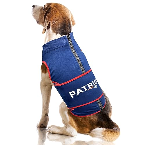 NFL New England Patriots Dog Anxiety Shirt Calming Soothing Solution Vest for Dogs Cats with Anxiety (New England Patriots / Small)
