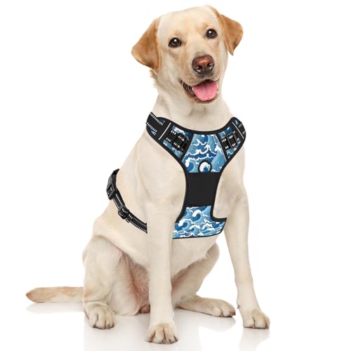 No Pull Dog Harness (Japanese Style Wave / Medium)