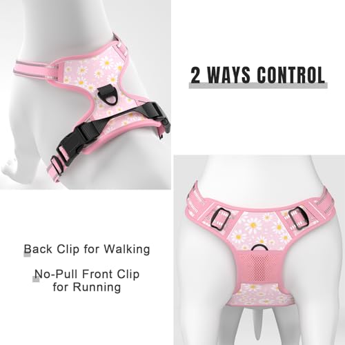 No Pull Dog Harness (Pink Floral / X-Small)