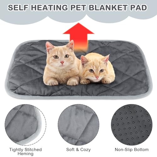 8 Pack Self Heating Cat Mat (Gray / 16 x 20 Inch)