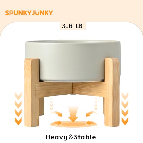 Ceramic Elevated Dog Bowls 2 Pack (Large - 7.6 CUPS*2 / Grey)