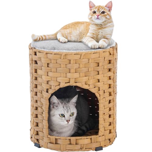 Cat House for Indoor Cat (Natural / Round-S)