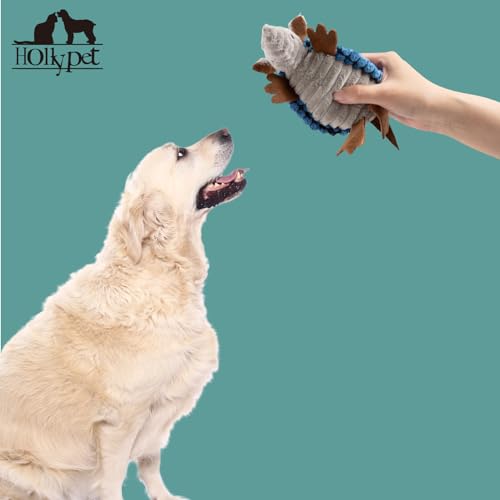 Armadillo Squeaky Puppy Dog Toys for Small Medium Dogs (6 IN / Blue)