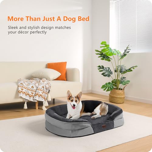 Orthopedic Waterproof Medium Dog Bed Sofa (Medium(36 x 25.5 x 6 inch) / Dark Grey)