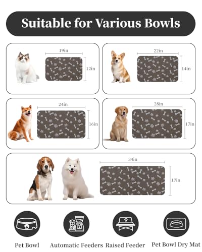 Absorbent Pet Feeding Mat (MP-BROWN / 23"x34")