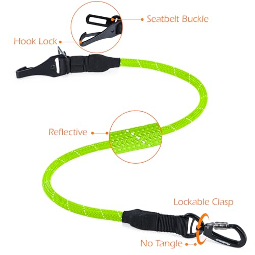 Dog Seat Belt for Car (Green / 1 Pack)
