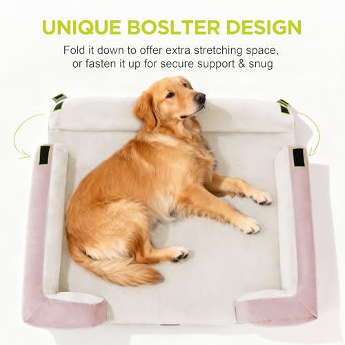 Waterproof Orthopedic Dog Bed for Extra Large Sized Dogs (X-Large(42"L x 30"W x 9"Th) / Pink)