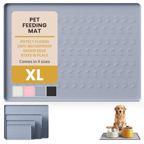 Silicone Pet Feeding Mat (Gray / 28''L x 20"W)