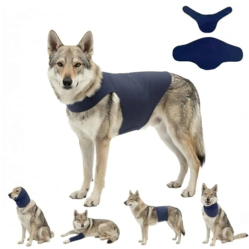 Dog & Cat Surgery Recovery Suit and Anxiety Wrap (XL / Dark Blue)