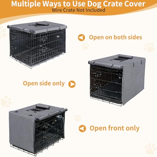 Dog Crate Cover (42.0"L x 28.0"W x 30.0"H / Grey)