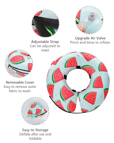 Inflatable Dog Cone (‌Melon / M(12"-15"))