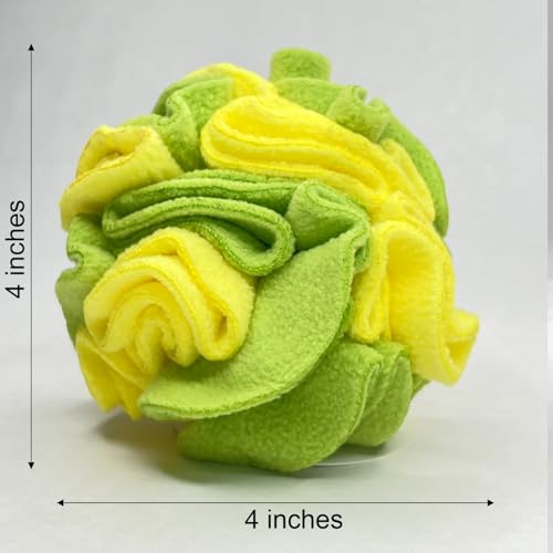 Puppy Small Breed Snuffle Dog Puzzle Ball Toy Yellow and Green (Lemon-Lime / Small)