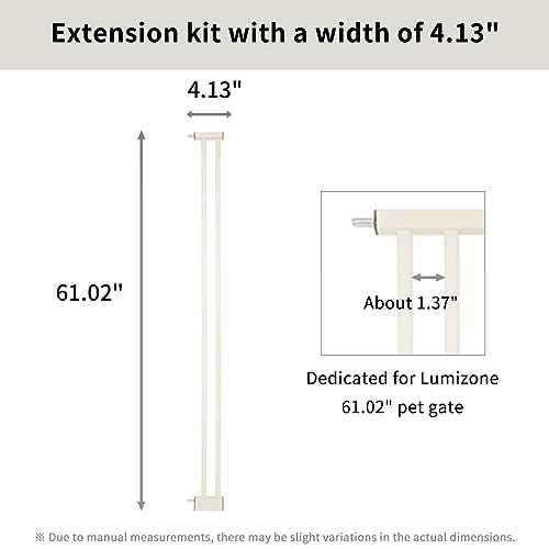 61.02" Extra Tall Pet Gate Extension Kit 4.13" Wide Cream (61.02" H-cream / 4.13" W, Extension)