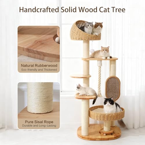 50 in Wooden Cat Tree for Indoor Cat (50IN)