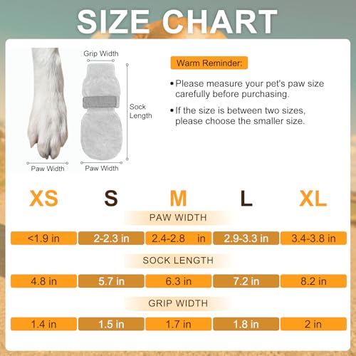 Dog Socks to Prevent Licking Paws Double Sided Grip Traction (Black(Paw) / M(2.1"-2.55" W | Pack of 4))