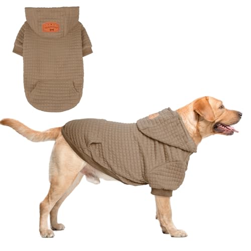 Dog Hoodies Sweater for Large Dogs (Khaki / XL (Back: 24",Chest: 34", Neck: 21"))