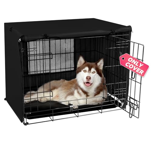 Dog Crate Cover (Black (with window) / 30 Inch)
