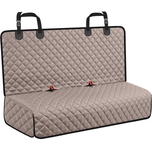 Dog Car Seat Cover for Back Seat (Khaki / Medium (52" W x 49" L))