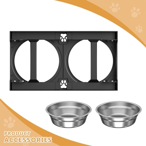 Elevated Dog Bowls Stand Large Breed (Black)