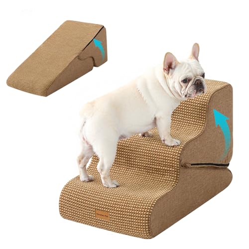 Dog Stairs for Small Dogs 16.5" H (Brown / 2 in 1 15.7"x26.7"x16.5")