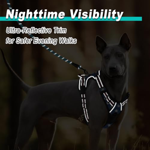 Dog Harness for Large Dog No Pull 2 Leash Clips Dog Vest (X-Large / Star)