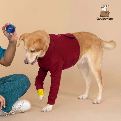 Recovery Sleeve for Dogs Front Leg (Large / Burgundy)