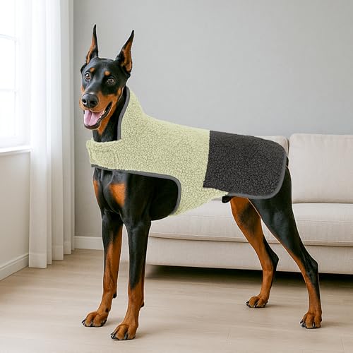 Sherpa Dog Coat Reversible Dog Jackets for Large Dogs (XX-Large (38-65lbs) / Khaki)
