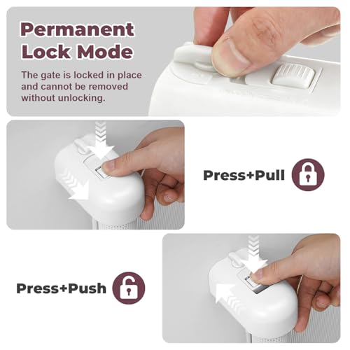 Retractable Baby Gates for Doorway (White / 34" Tall x 58" Wide)