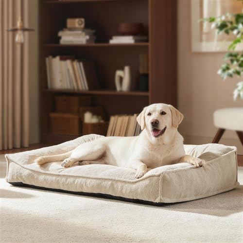Orthopedic Dog Bed Large Sized Dog (Beige / 38"L x 28"W x 8.5"Th)