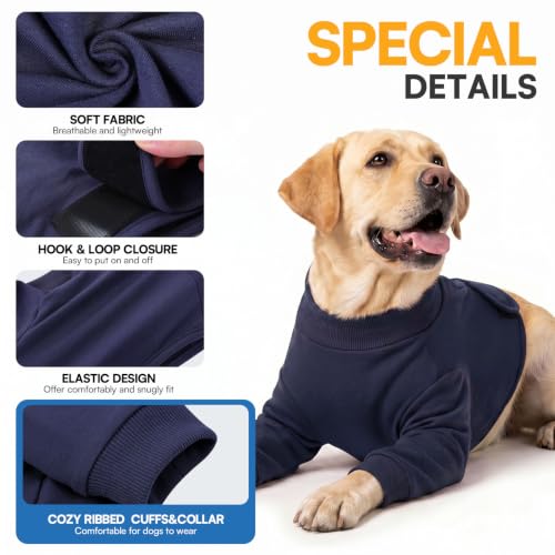 Dog Surgery Recovery Sleeve Front Legs (Medium / NavyBlue)