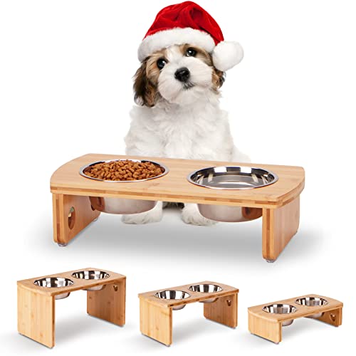 Elevated Dog Bowls (Natural / Small: 4'' Tall-20 oz Bowl)