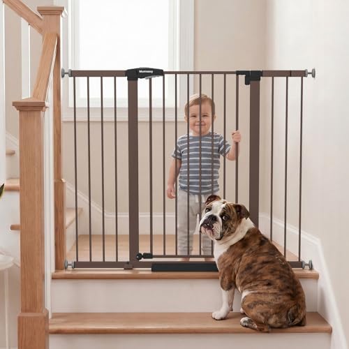 36" Extra Tall Baby Gate for Stairs (Brown / 29.7-51"W x 36"H)